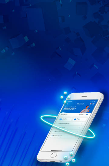 Ilustrao de um smartphone com a tela do app Banrisul Digital.