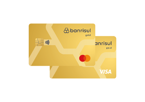 Ilustrao dos cartes de crdito Banrisul Gold.