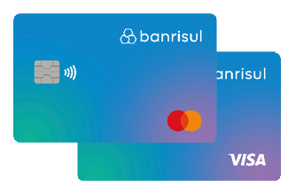 Ilustrao de outros cartes Banrisul Mastercard e Visa.