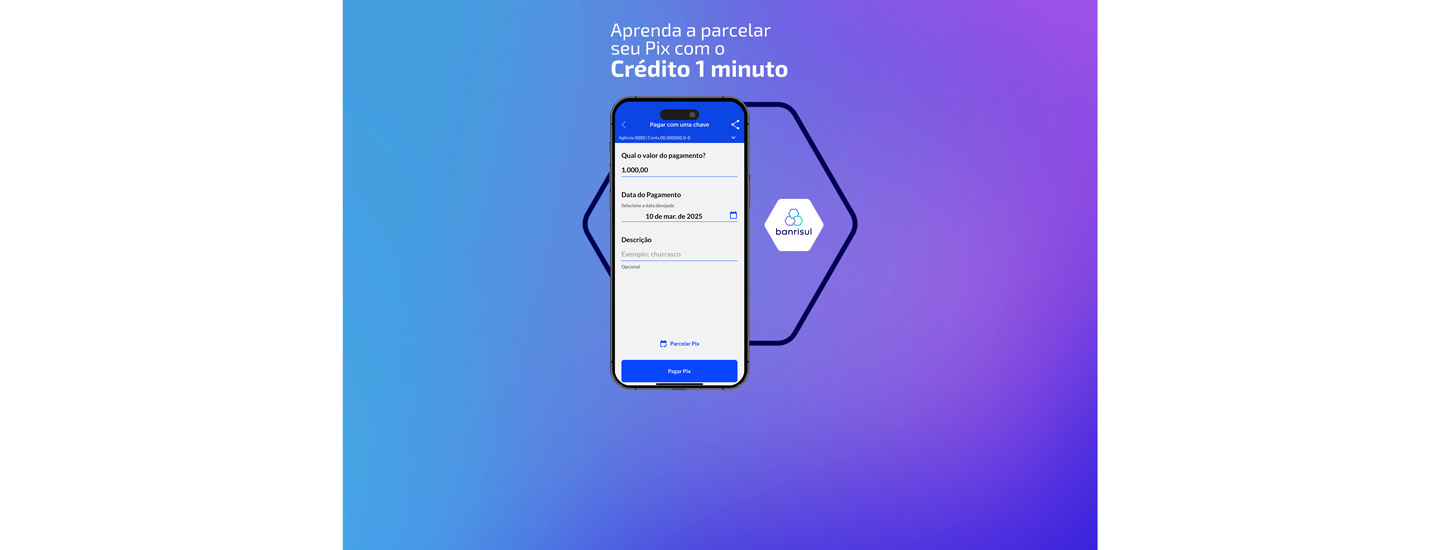 Aprenda a parcelar  seu Pix com o Crdito 1 Minuto