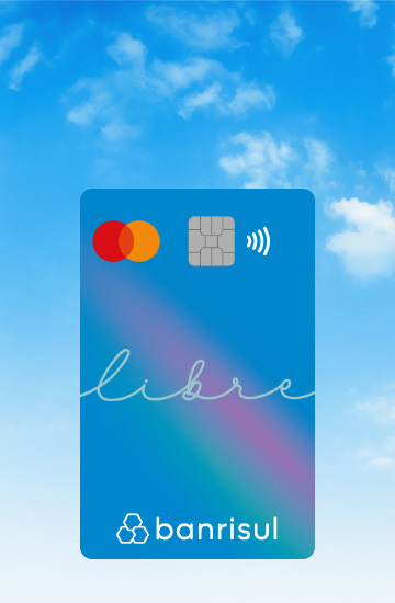 Carto de crdito Libre Mastercard Banrisul no cu azul, liberdade para escolher.
