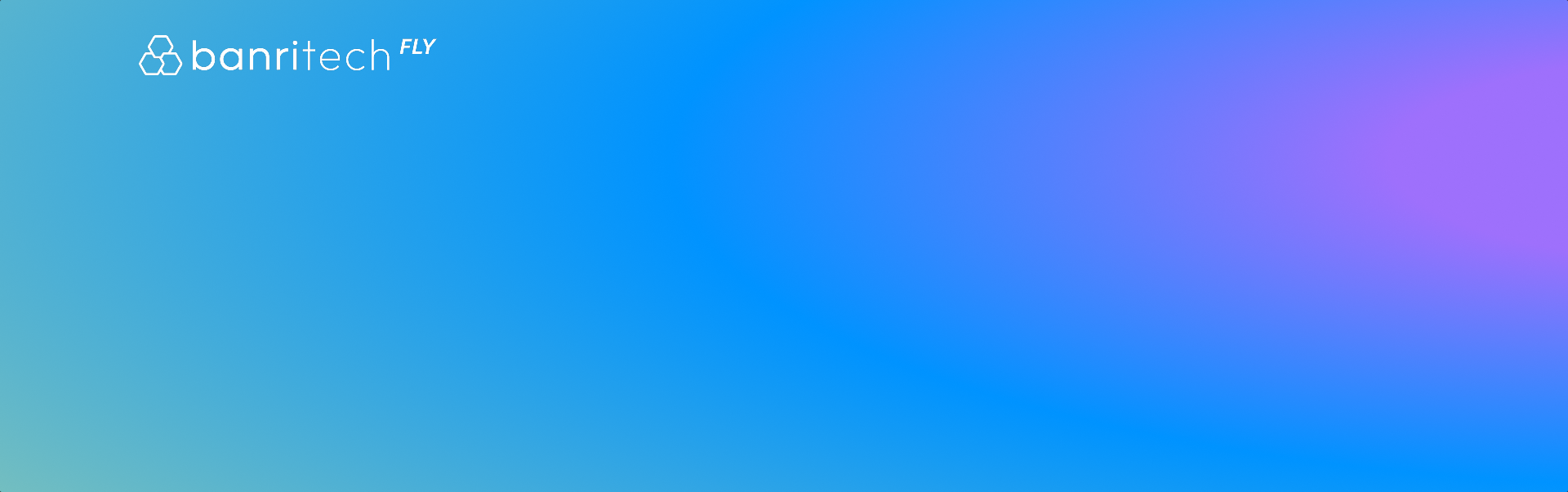 Banner com as cores da marca em degrad e logo Banritech.