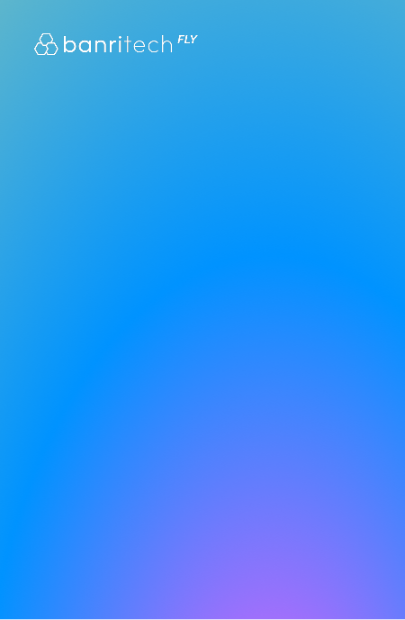 Banner com as cores da marca em degrad e logo Banritech.