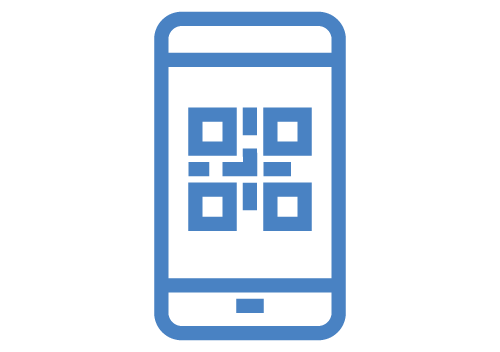 Ilustrao de uma smartphone com um QR code na tela.