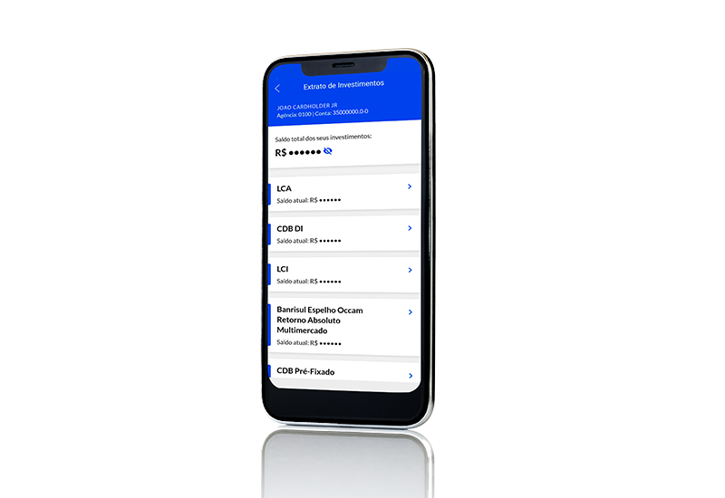 tela do app banrisul investimento